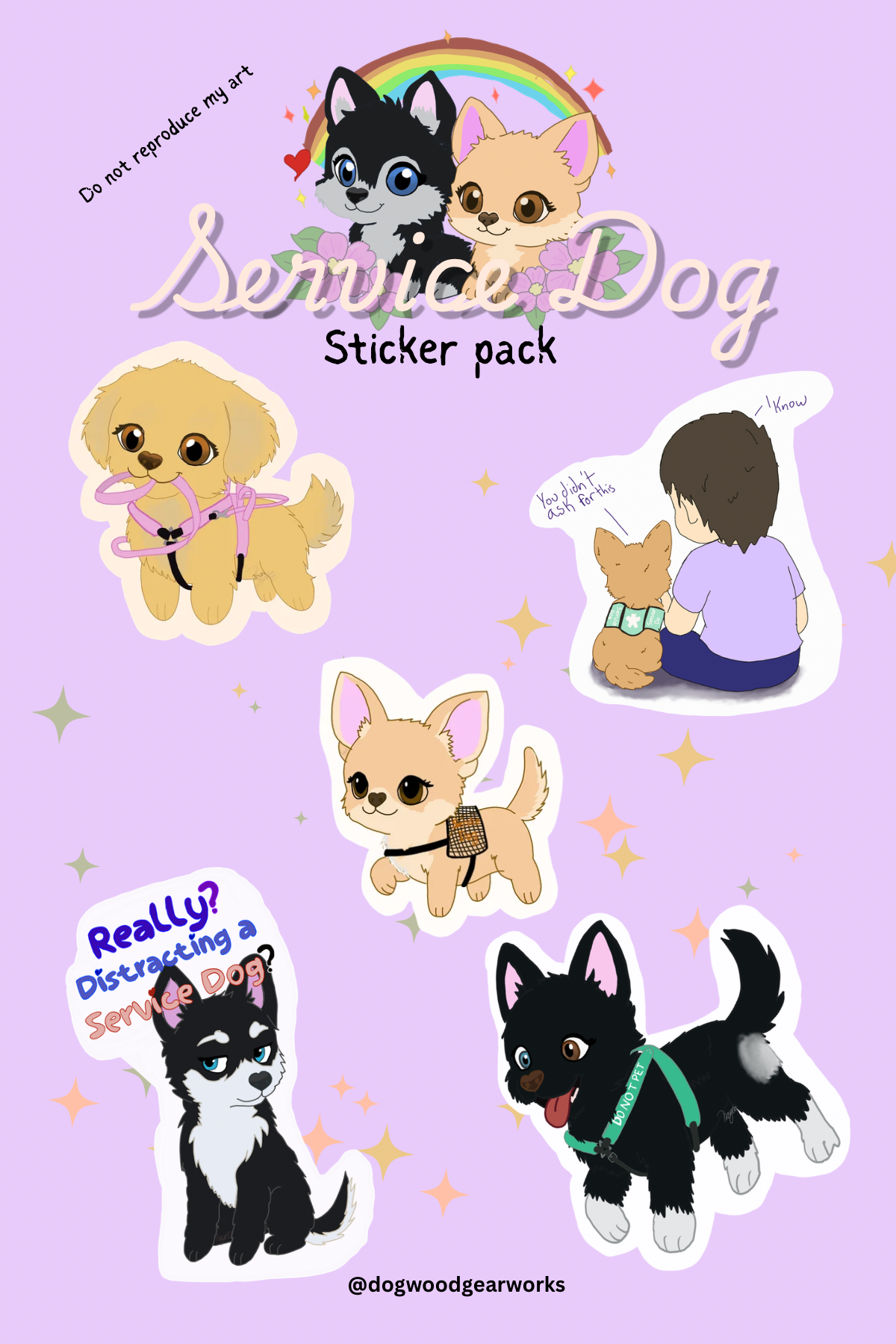 Service Dog Sticker Pack