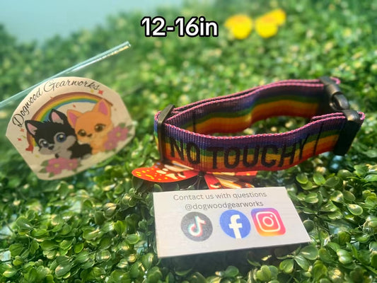 Rainbow “no touchy” collar